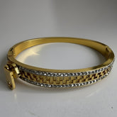 Elegant Double Diamond Line Zip Chain Kada Bracelet